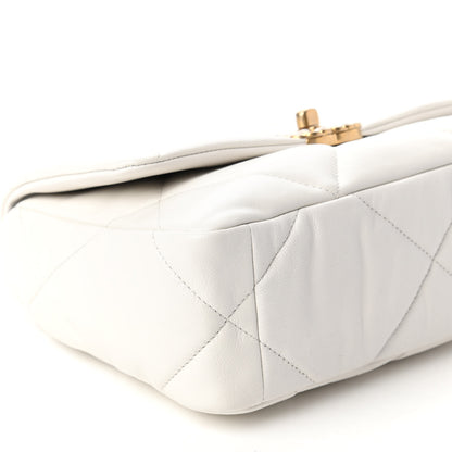 Chanel Goatskin Quilted Medium Chanel 19 Flap White 6 of 10