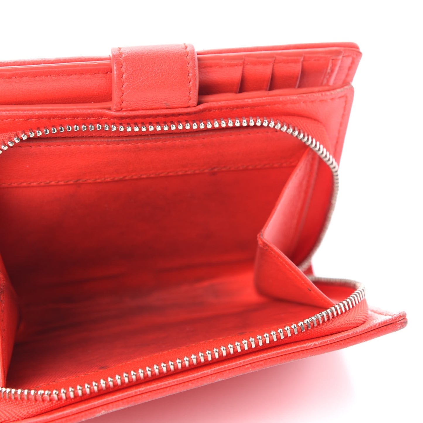 Lambskin Cannage Lady Dior Card Holder Red