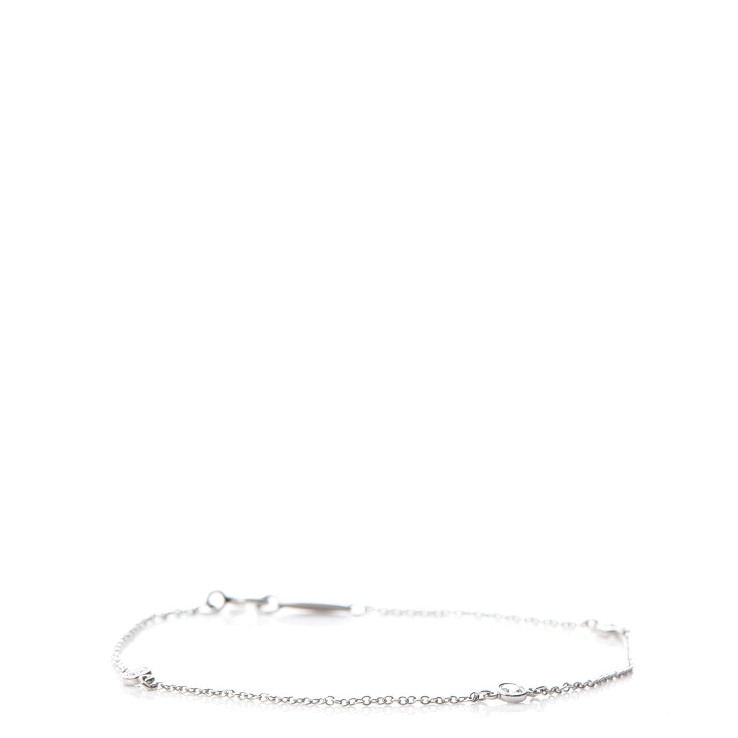 Tiffany Platinum Diamond .15ctw Elsa Peretti Diamonds by the Yard Station Bracelet 1 of 7