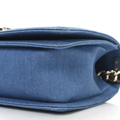 Chanel Denim Pleated Medium Boy Flap Light Blue 10 of 10