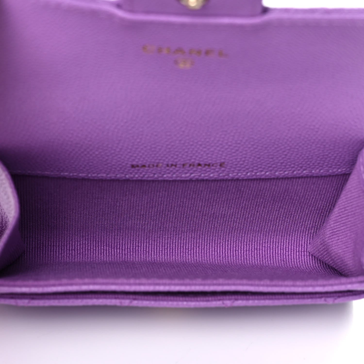 Chanel Caviar Quilted Flap Card Holder Wallet Purple 5 of 12