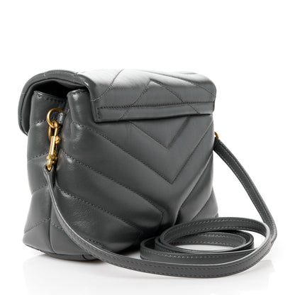 Saint Laurent Calfskin Y Quilted Monogram Toy Loulou Crossbody Bag Storm 3 of 11