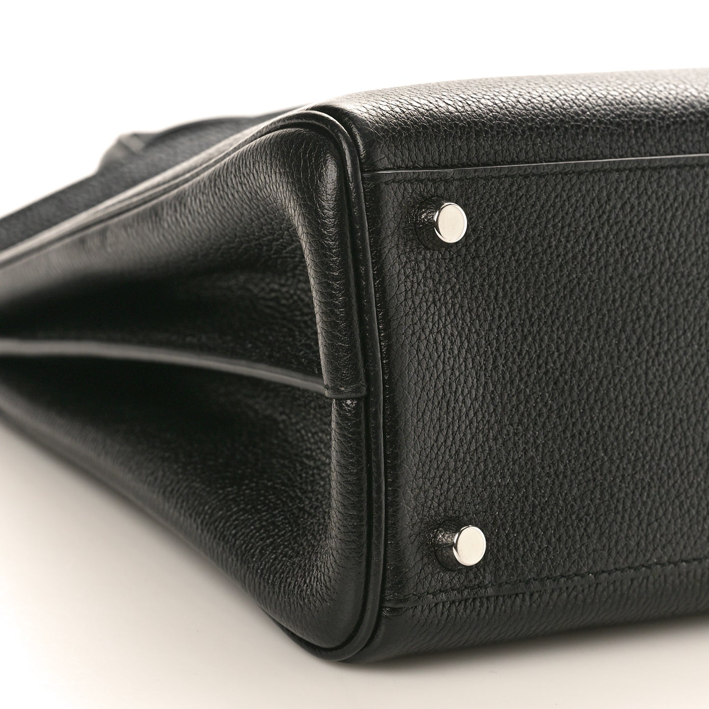 Grainy Calfskin Medium Zumi Top Handle Bag Black