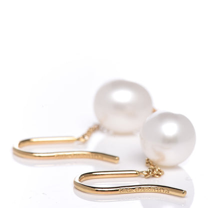 Tiffany 18K Yellow Gold Elsa Peretti Pearls By The Yard Drop Earrings 3 of 4