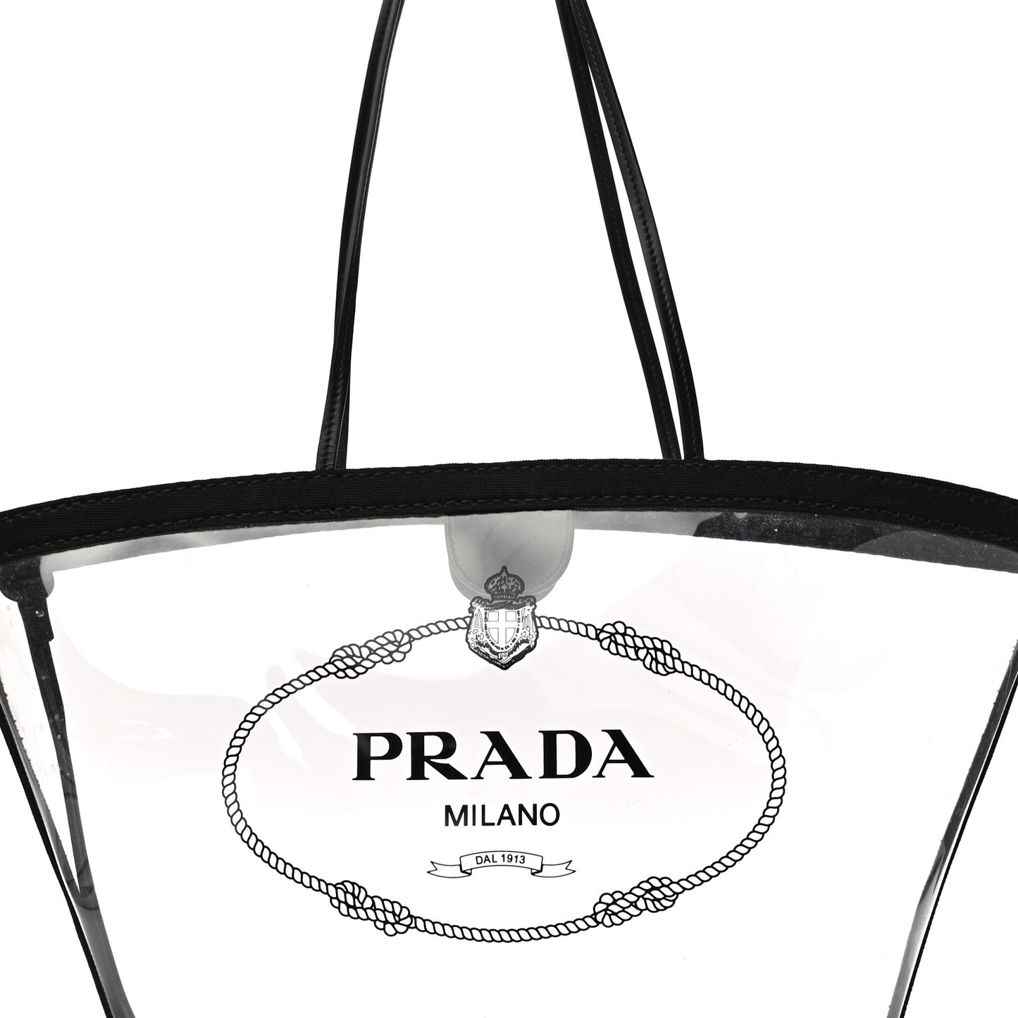 Plexiglass Calfskin Small Shopper Tote Black