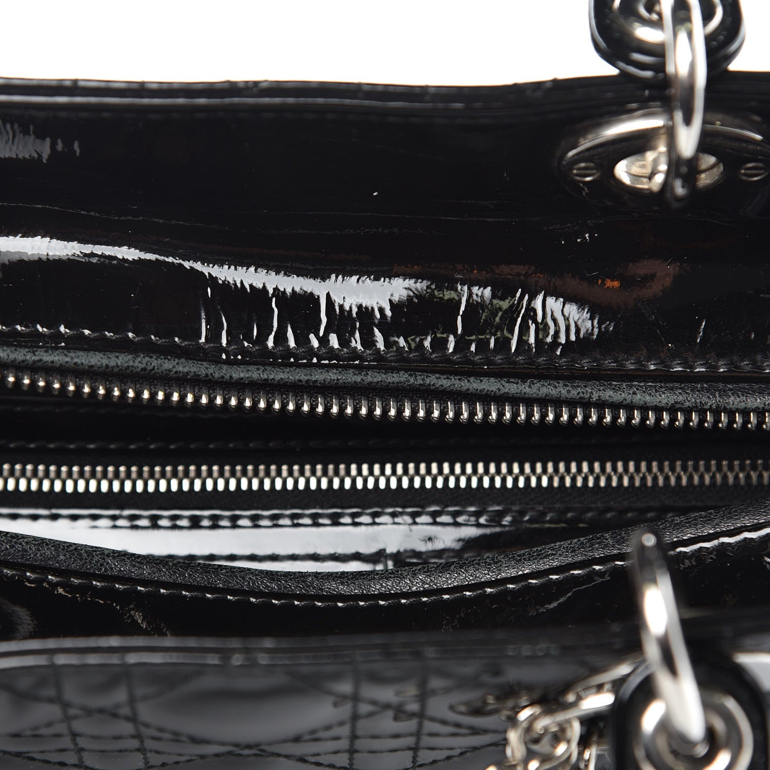 Christian Dior Patent Cannage Large Lady Dior Black 8 of 10