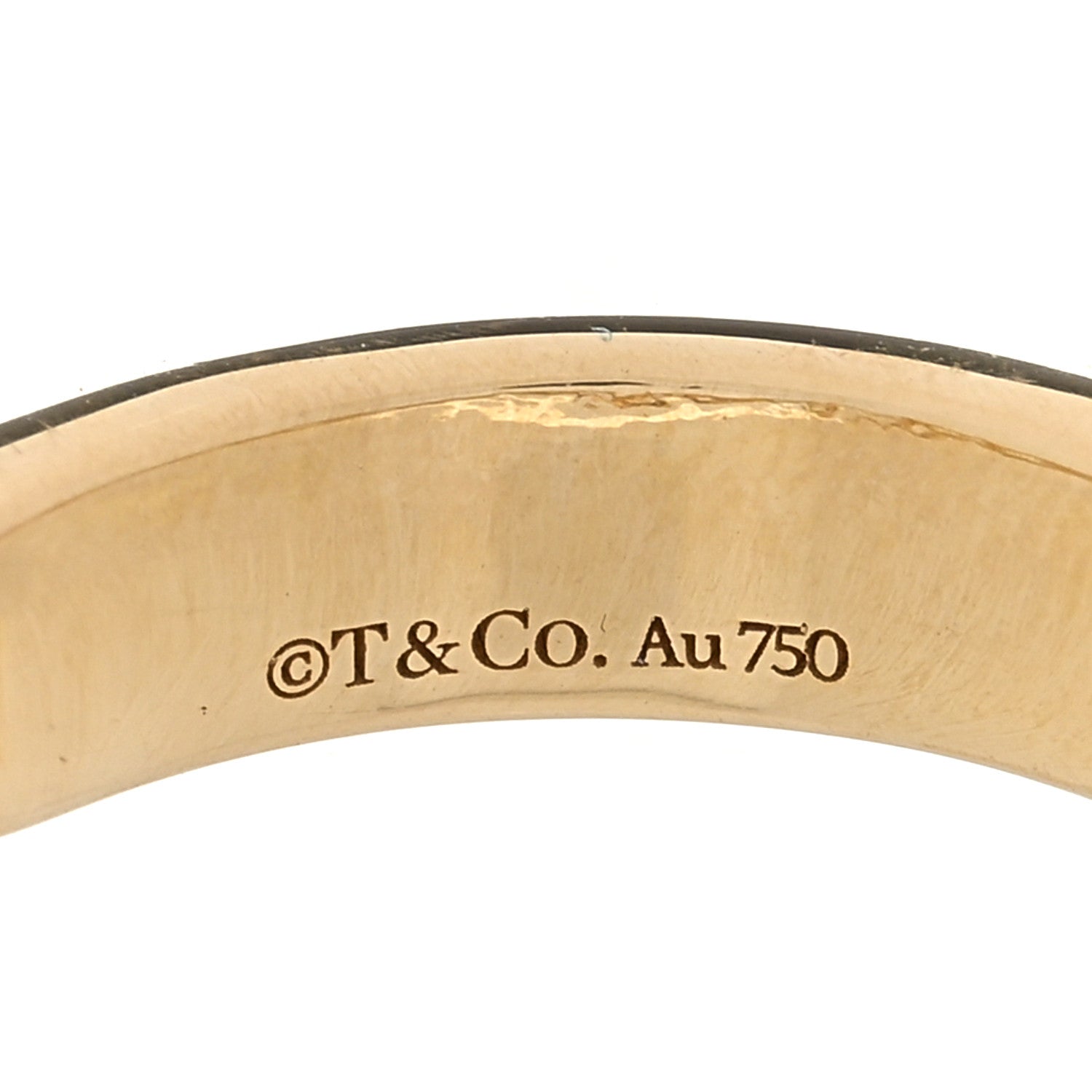 Tiffany 18K Yellow Gold Diamond Micro Link Ring 46 3.75 4 of 4