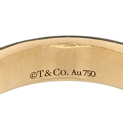 Tiffany 18K Yellow Gold Diamond Micro Link Ring 46 3.75 4 of 4