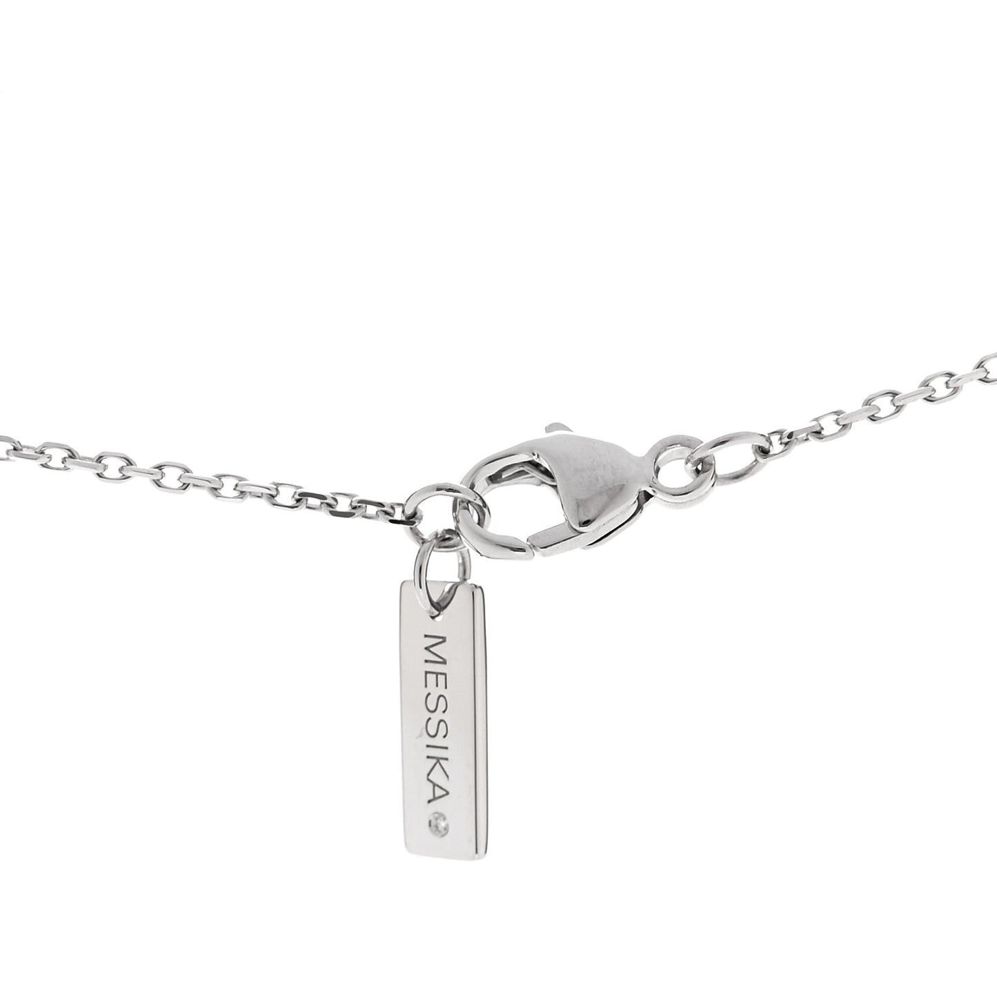 18K White Gold Diamond Baby Move Pave Necklace