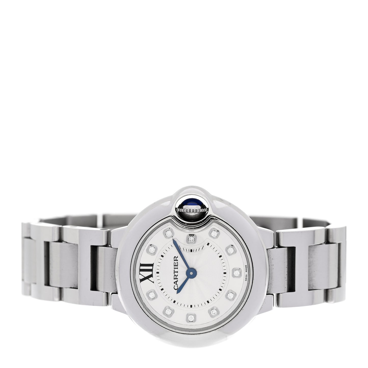 Stainless Steel Diamond 28mm Ballon Bleu De Cartier Quartz Watch