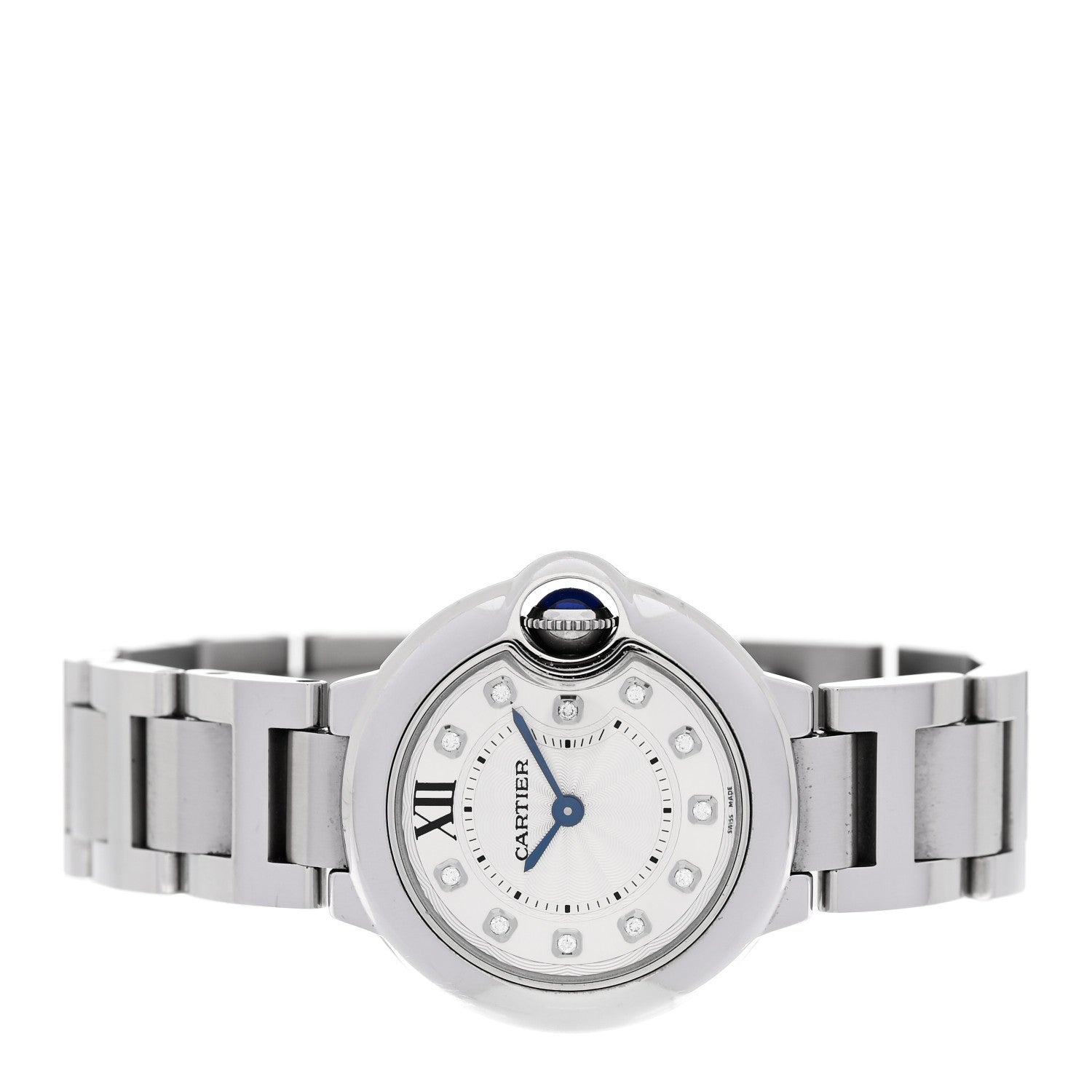 Cartier Stainless Steel Diamond 28mm Ballon Bleu De Cartier Quartz Watch 2 of 4