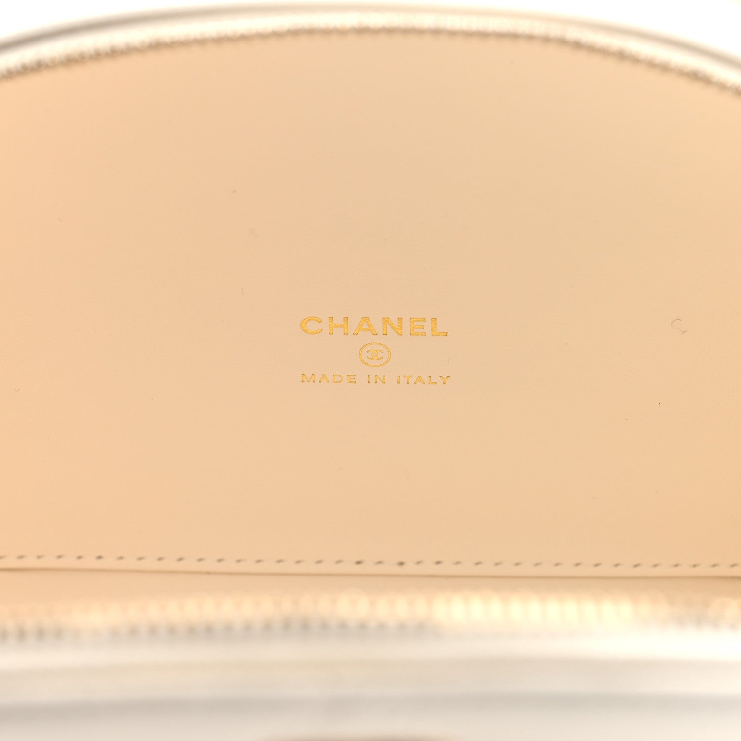 Chanel Grained Calfskin Quilted Top Handle Chain Clutch White 6 of 11