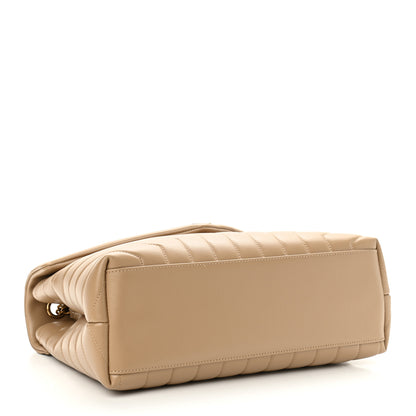Saint Laurent Calfskin Y Quilted Monogram Medium Loulou Chain Satchel Dark Latte 4 of 11