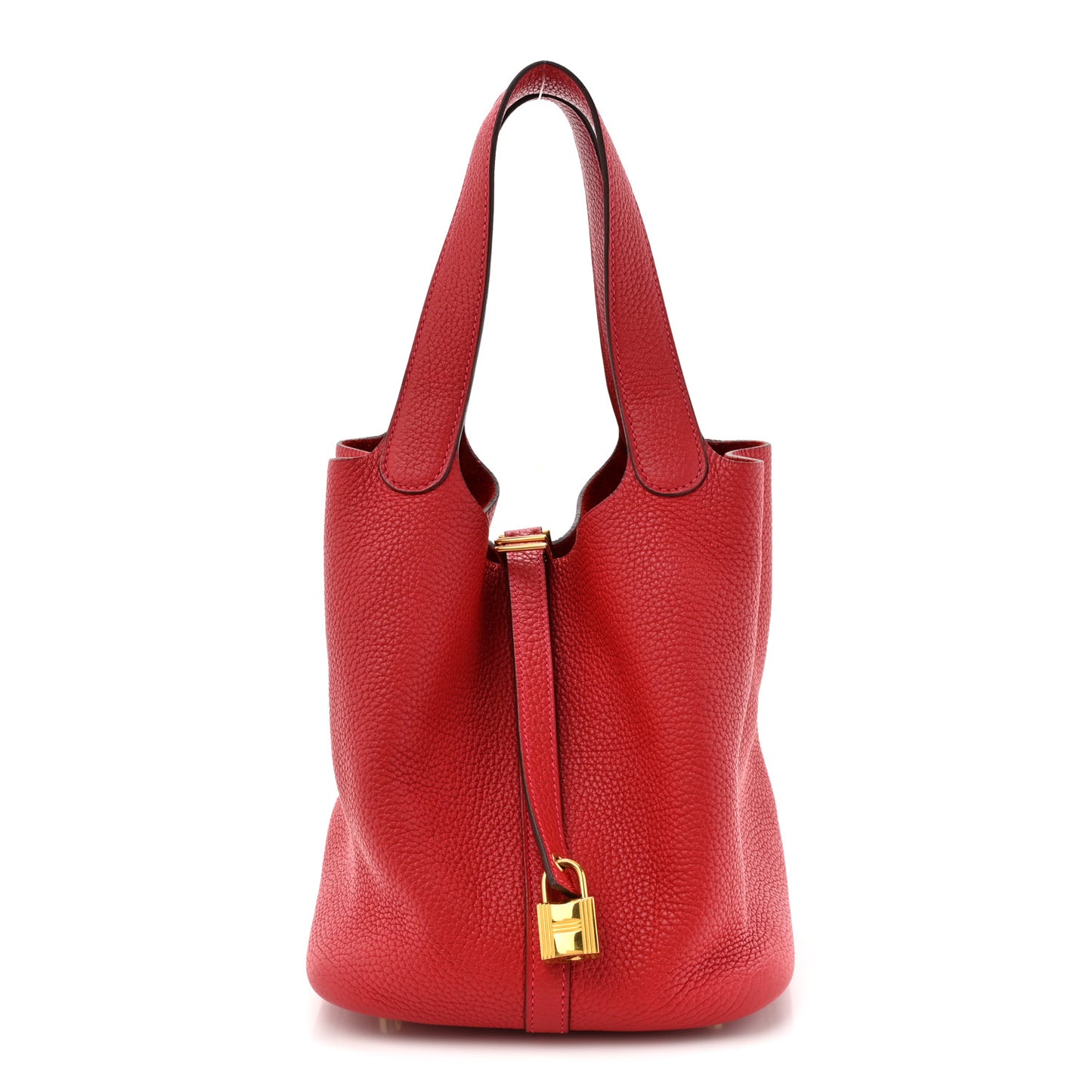 Taurillon Clemence Picotin Lock 22 MM Rouge Casaque