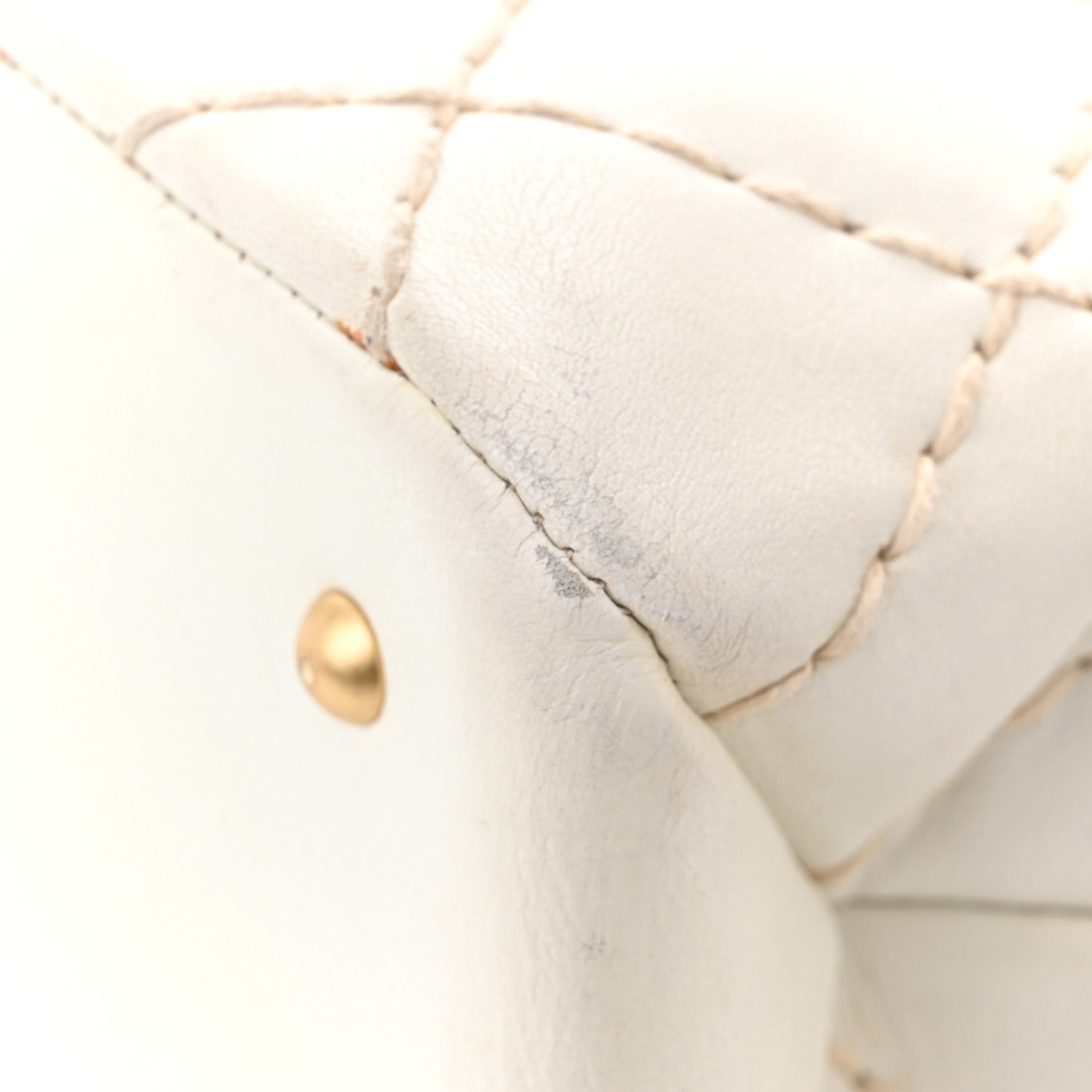 Chanel Calfskin Wild Stitch Shoulder Bag White 12 of 19