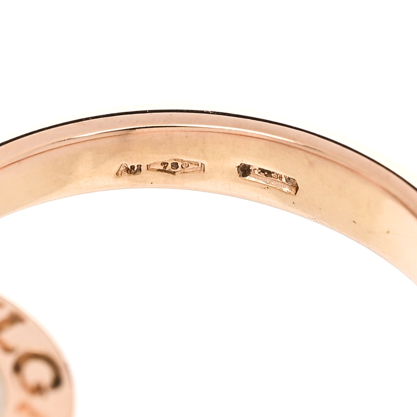 18K Rose Gold Mother of Pearl Black Onyx BVLGARI BVLGARI Ring 54 6.75