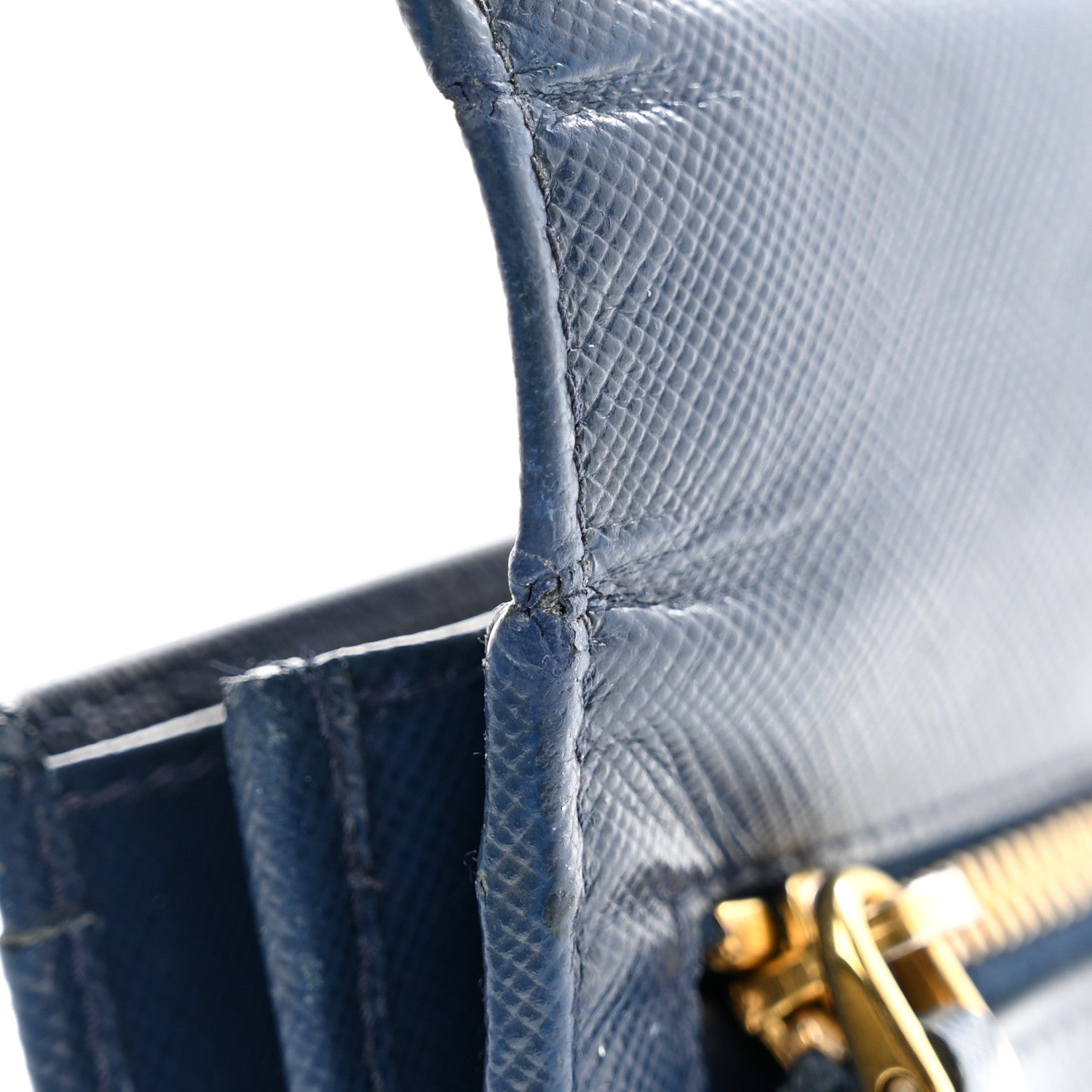 Prada Saffiano Metal Continental Flap Wallet Bleuette 8 of 9