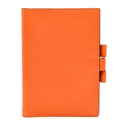 Hermes Chevre Mysore Globe Trotter Agenda Cover PM Orange 1 of 6
