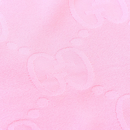 Gucci Wool Jacquard GG Monogram Fringe Scarf Pink 4 of 5