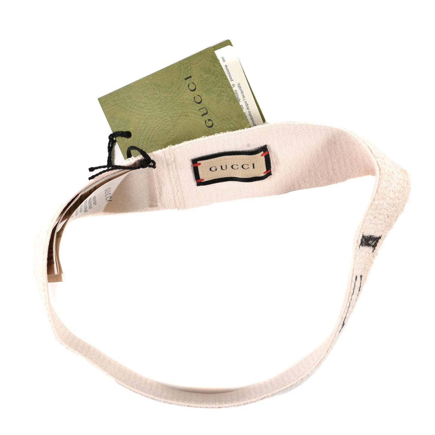 Cotton Elastic Gucci Logo Headband White