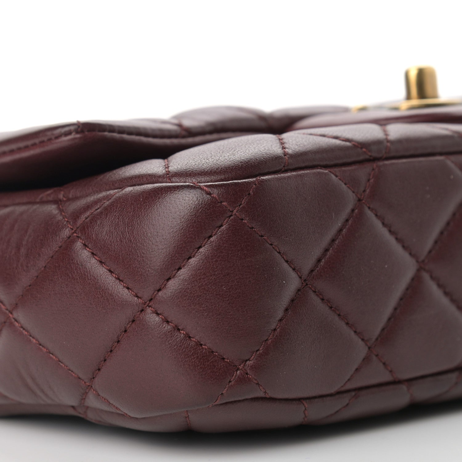 Chanel Lambskin Quilted Meat Packaged Mini Rectangular Flap Burgundy 8 of 9
