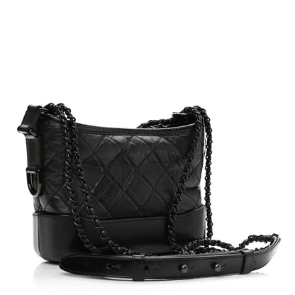 Chanel Aged Calfskin Quilted Small Gabrielle Hobo So Black 3 of 12