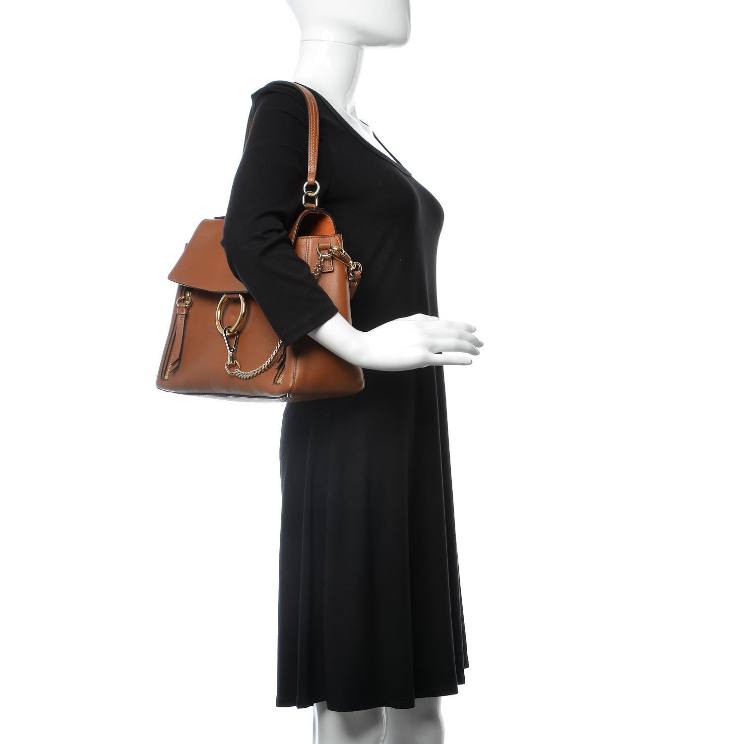 Chloe Calfskin Medium Faye Day Shoulder Bag Tan 2 of 7