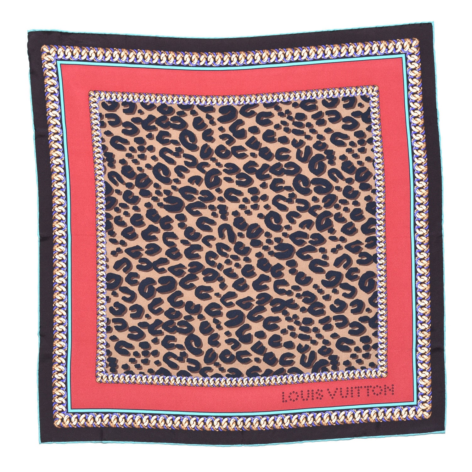 Louis Vuitton Silk Leopard Square Scarf 1 of 5