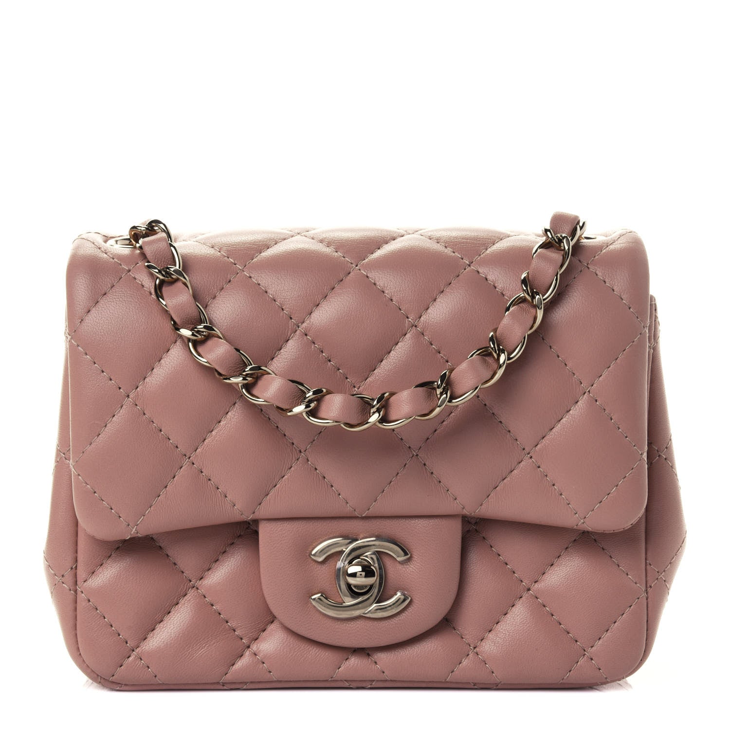 Chanel Lambskin Quilted Mini Square Flap Beige 1 of 4
