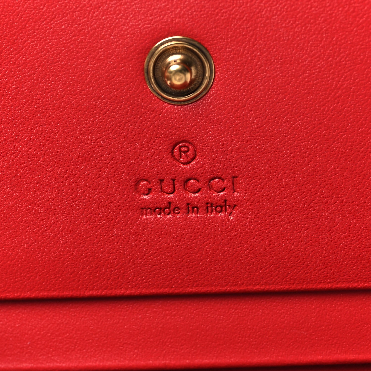 Gucci GG Supreme Monogram Cherry Embellished Card Case Wallet Hibiscus Red 7 of 12