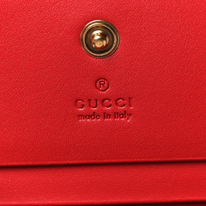 Gucci GG Supreme Monogram Cherry Embellished Card Case Wallet Hibiscus Red 7 of 12