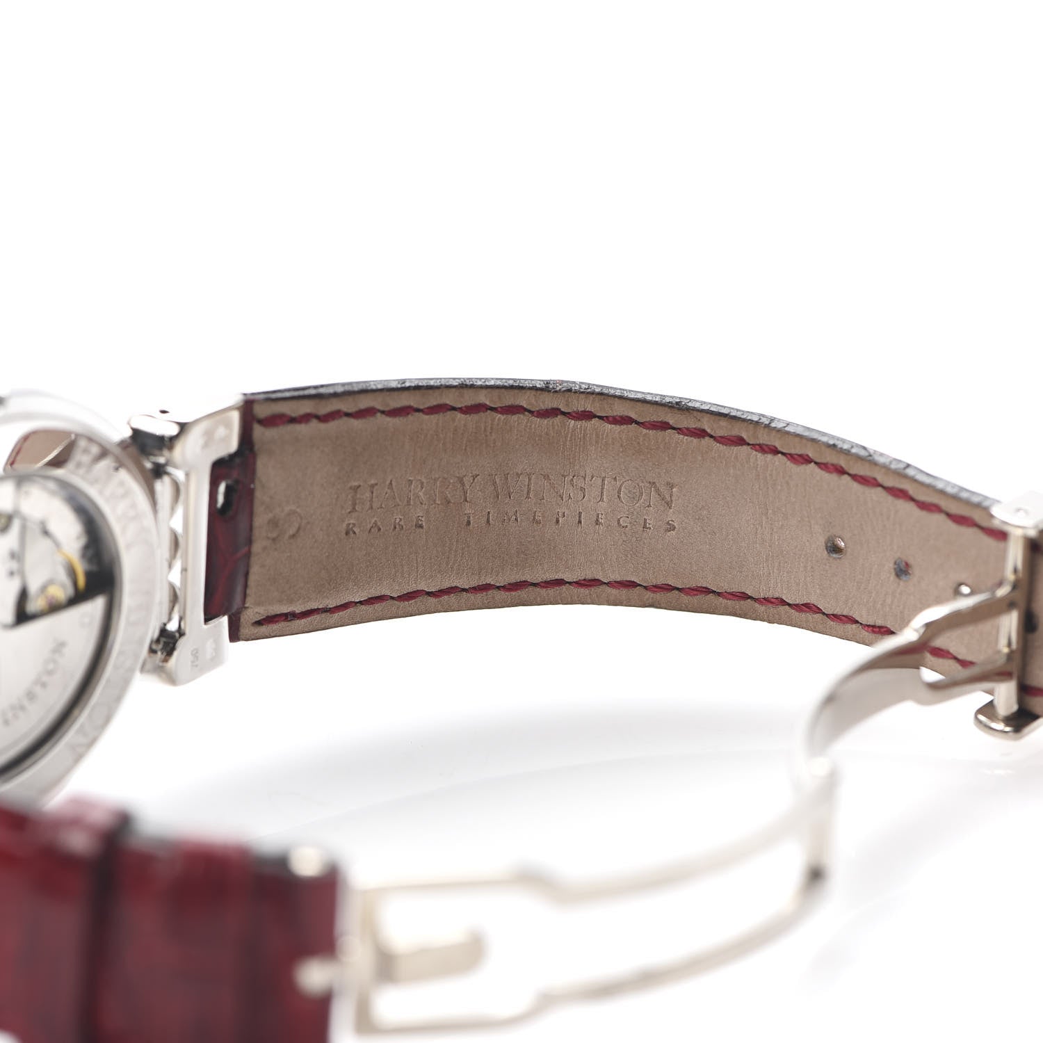 Harry Winston 18K White Gold Alligator 37mm Premier Excenter Automatic Watch 6 of 9