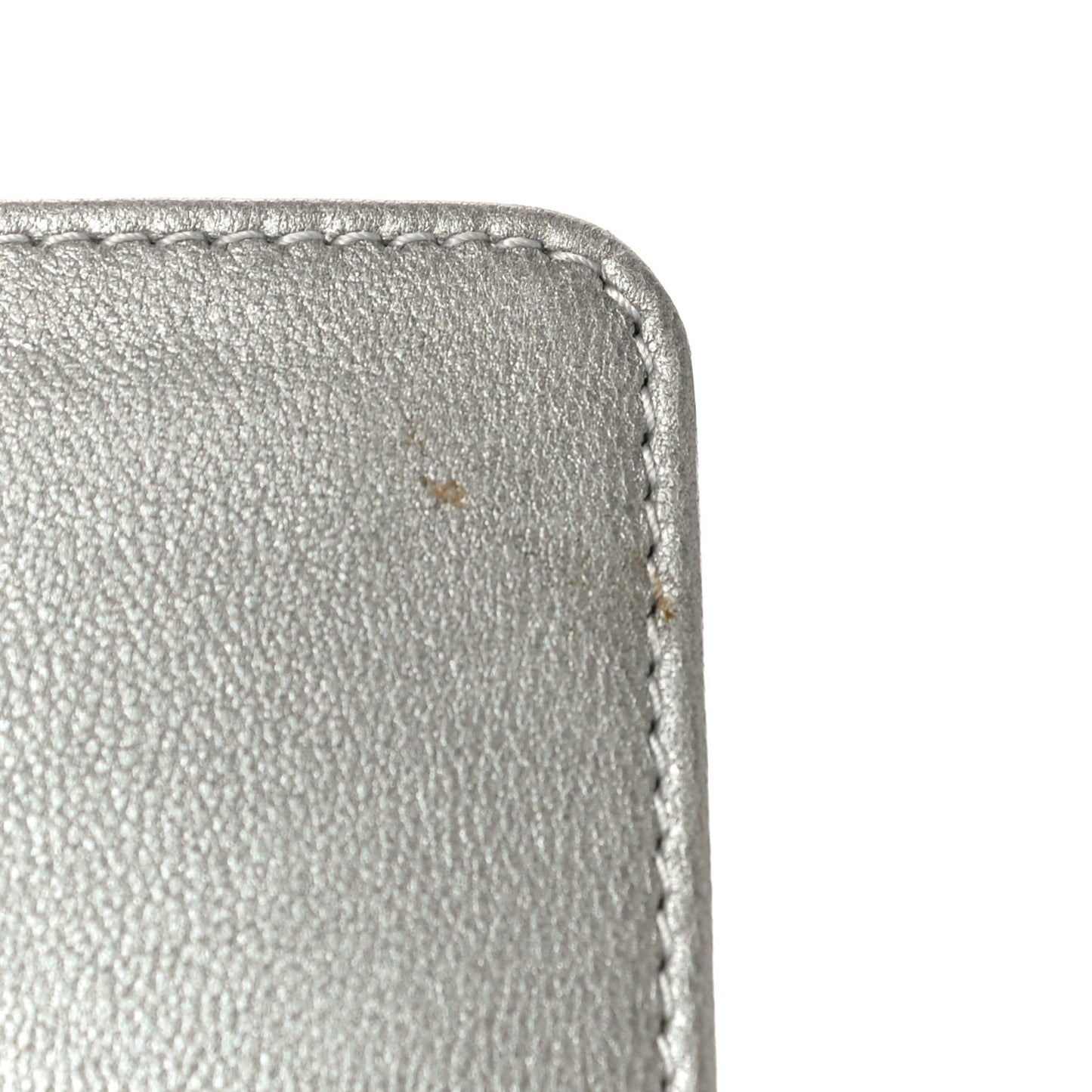 Lambskin Camellia Embossed Zipped Pocket Wallet Black