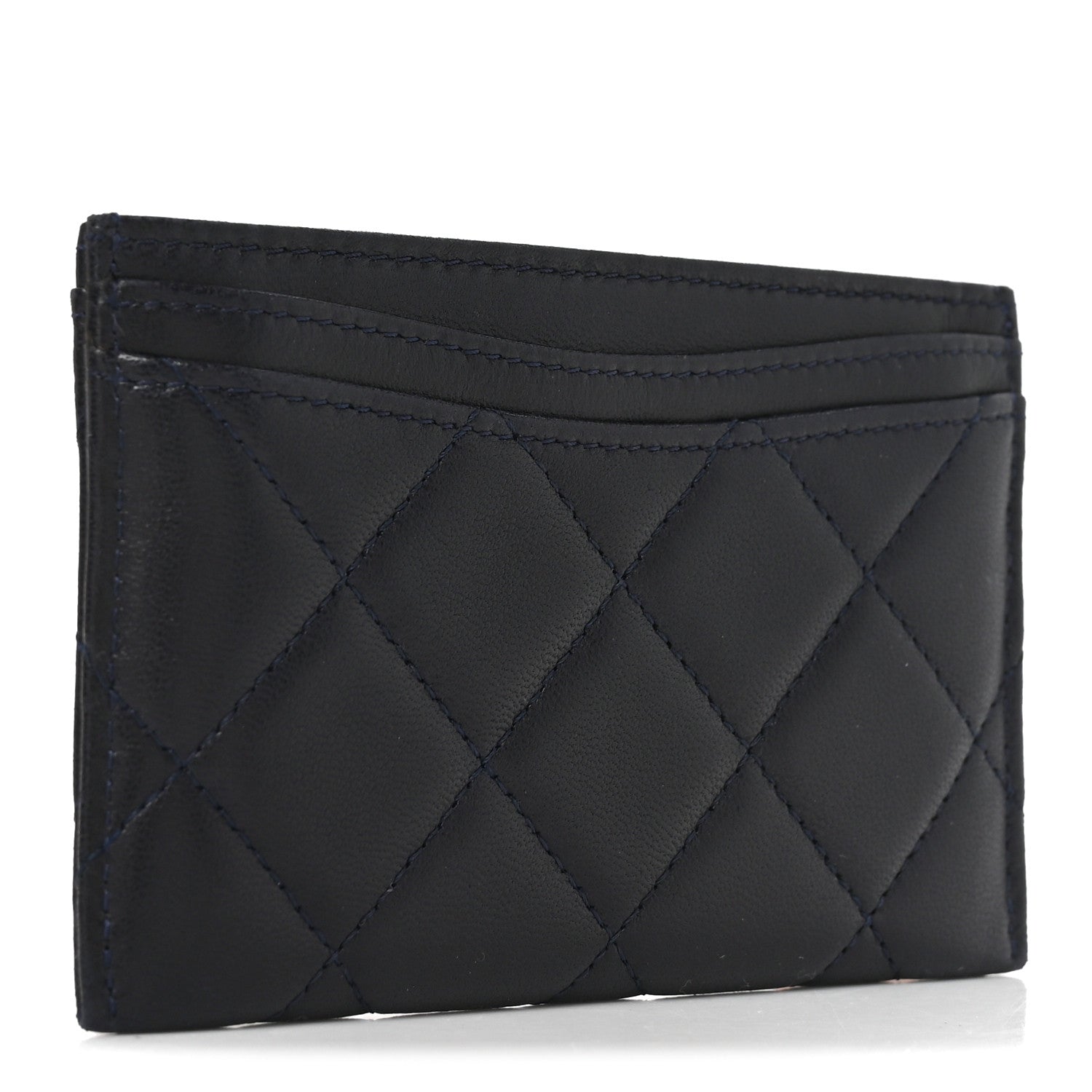 Chanel Lambskin Quilted Card Holder Navy Blue 3 of 8