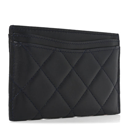 Chanel Lambskin Quilted Card Holder Navy Blue 3 of 8