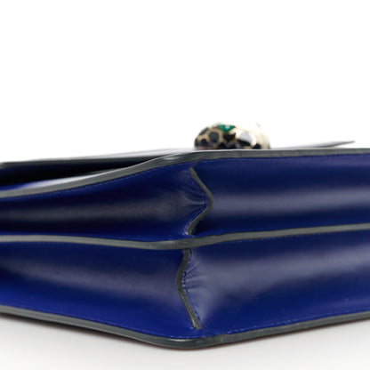 Bulgari Calfskin Large Serpenti Forever Top Handle Blue 12 of 13