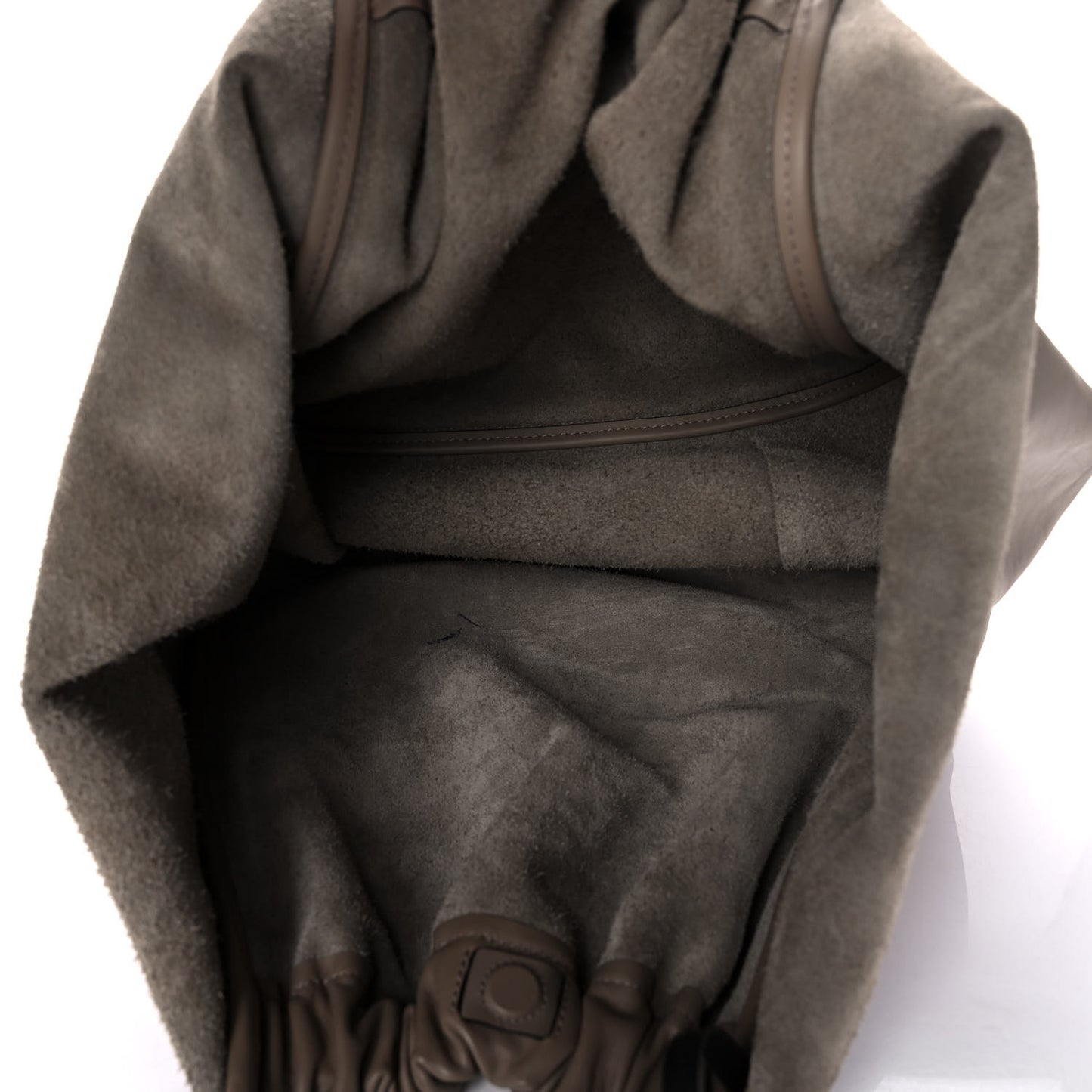 Calfskin XL Ruched Tote Light Taupe