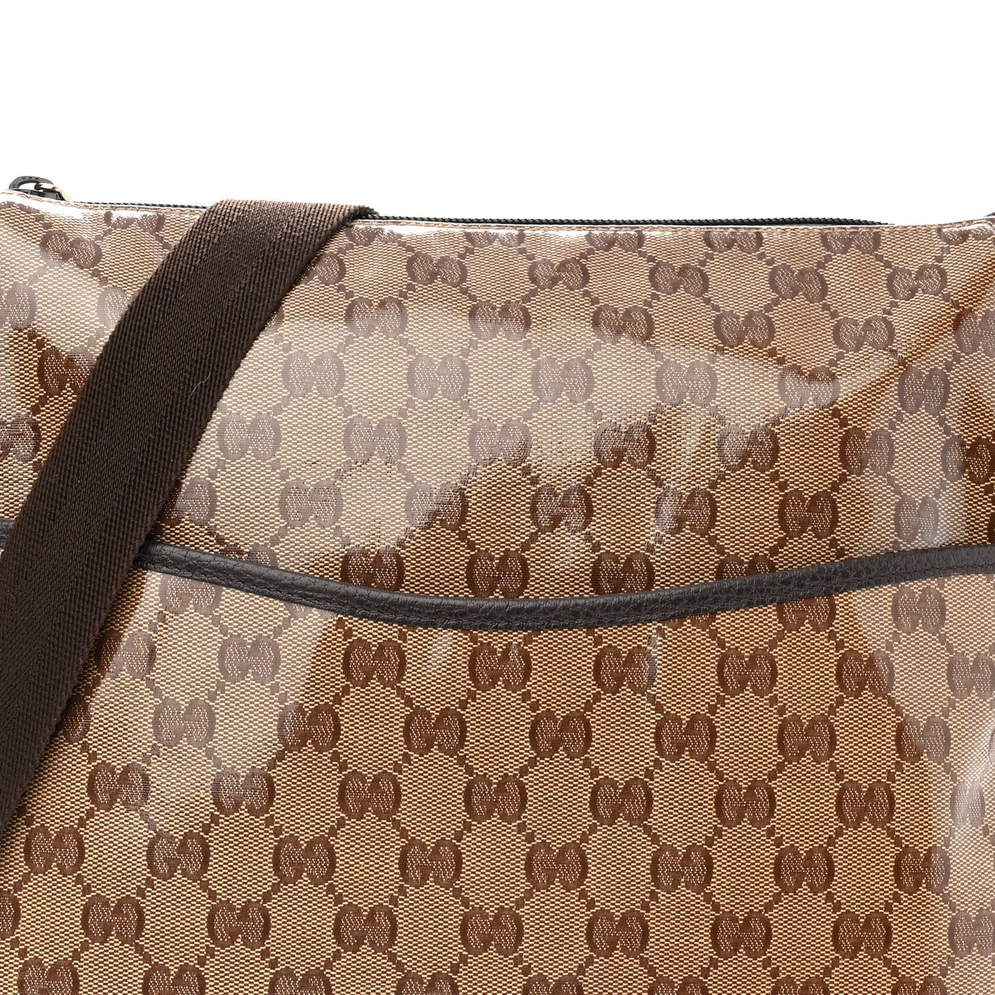 Crystal Monogram Flat Messenger Bag Dark Brown