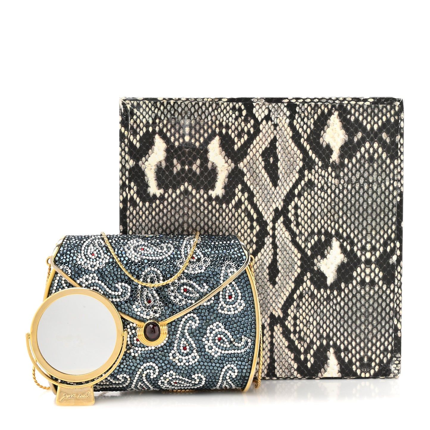 Swarovski Crystal Paisley Minaudiere Clutch