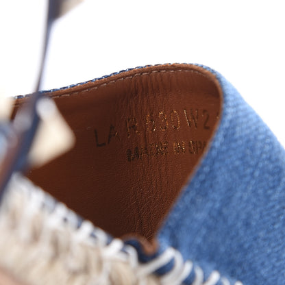 Valentino Garavani Denim Rockstud Ankle Wrap Espadrille 20mm Flats 37 Light Denim 8 of 9