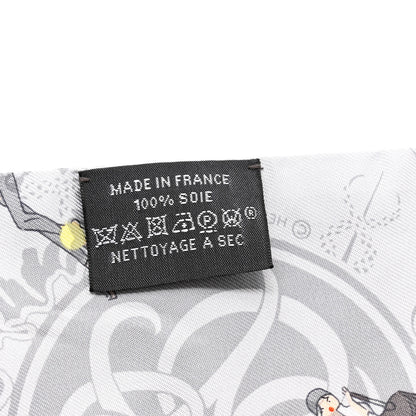 Hermes Silk Ex-Libris Les Parisie Twilly Gris Perle Jaune Soufre 4 of 5