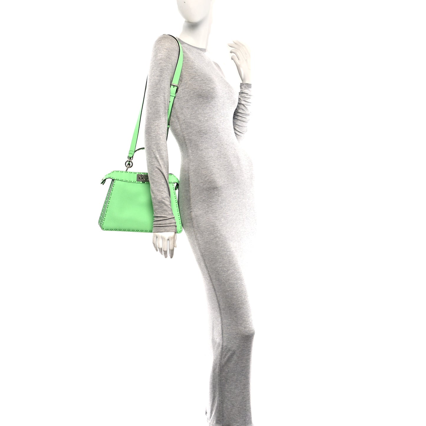 Cuoio Roma Sellerissima Nappa Sintetica Tape Stitch Small Peekaboo I SEE U Satchel Edamame