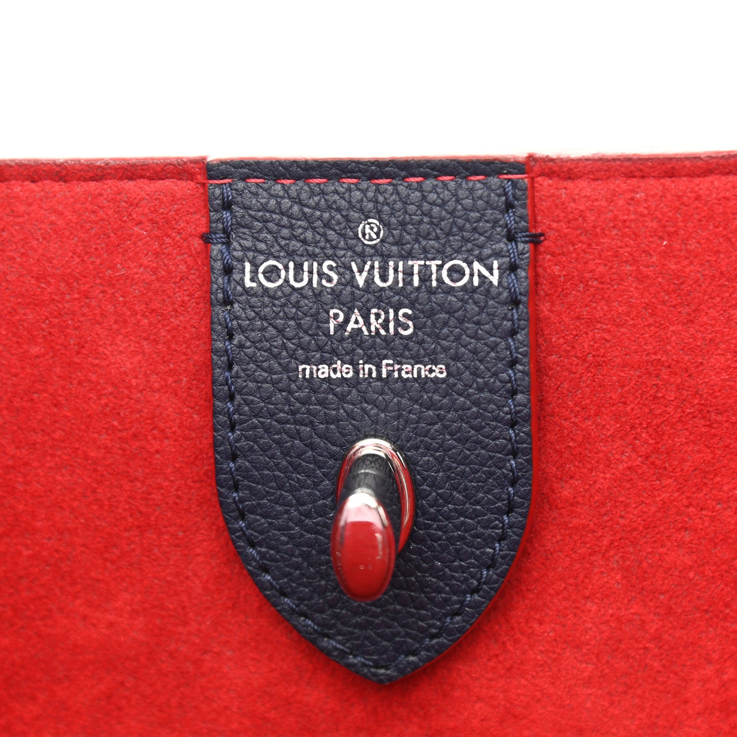 Calfskin Braided Lockme Cabas Marine Rouge