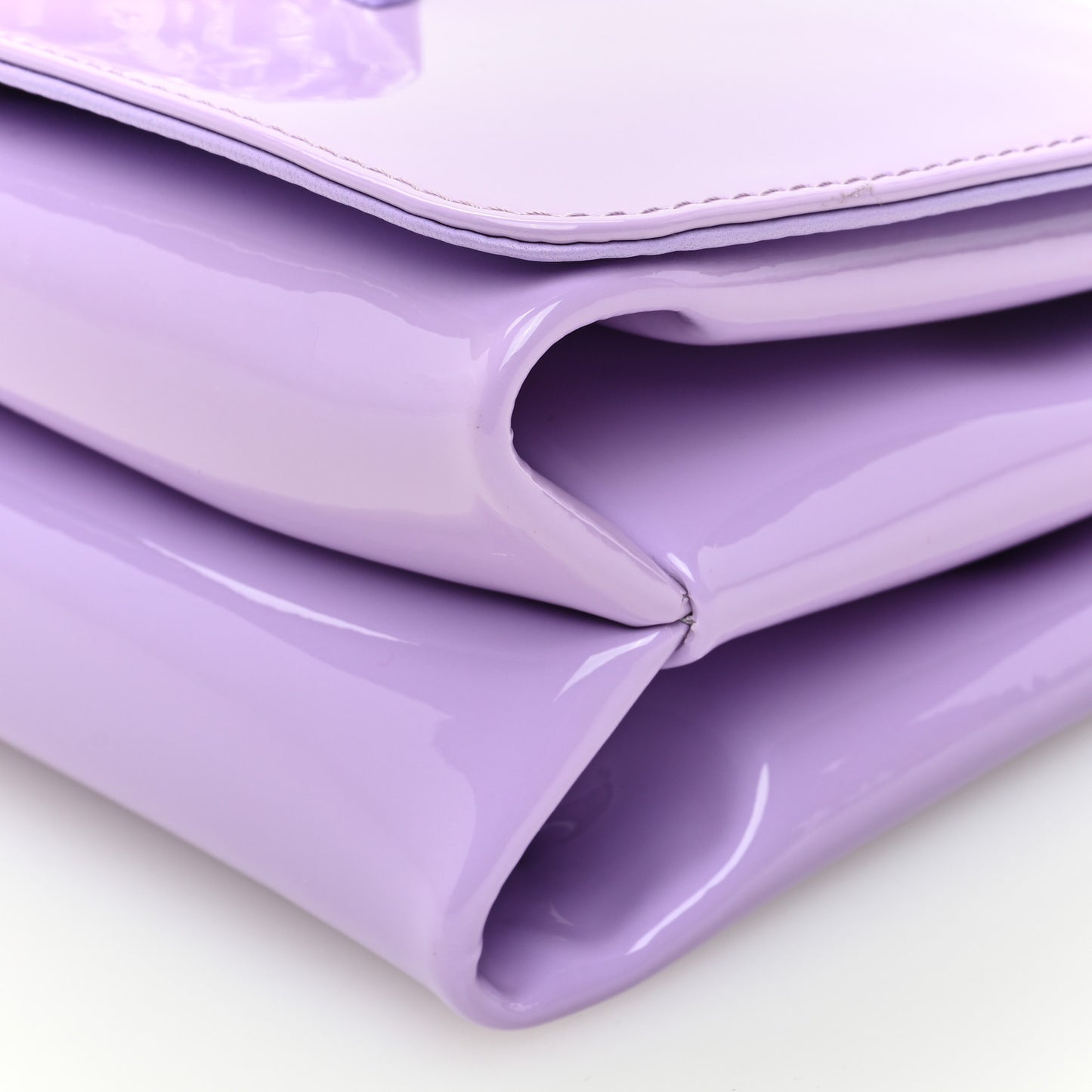 Patent Palazzo Medusa Chain Shoulder Bag Purple