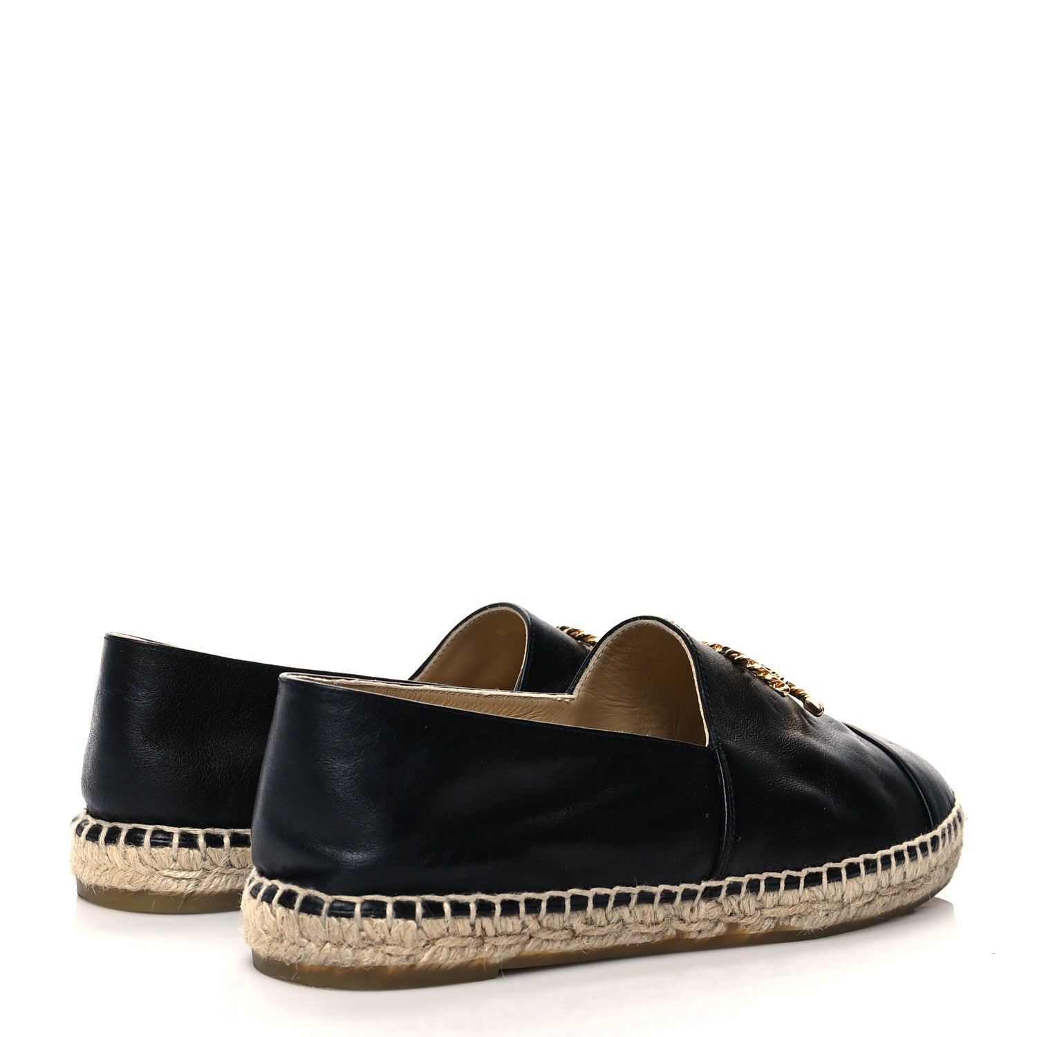Chanel Calfskin Chain CC Espadrilles 40 Black 4 of 8