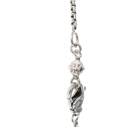 David Yurman Sterling Silver Pave Diamond Black Onyx 12mm Noblesse Pendant Necklace 7 of 7