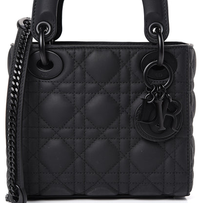 Christian Dior Ultra Matte Calfskin Cannage Mini Lady Dior Black 7 of 11