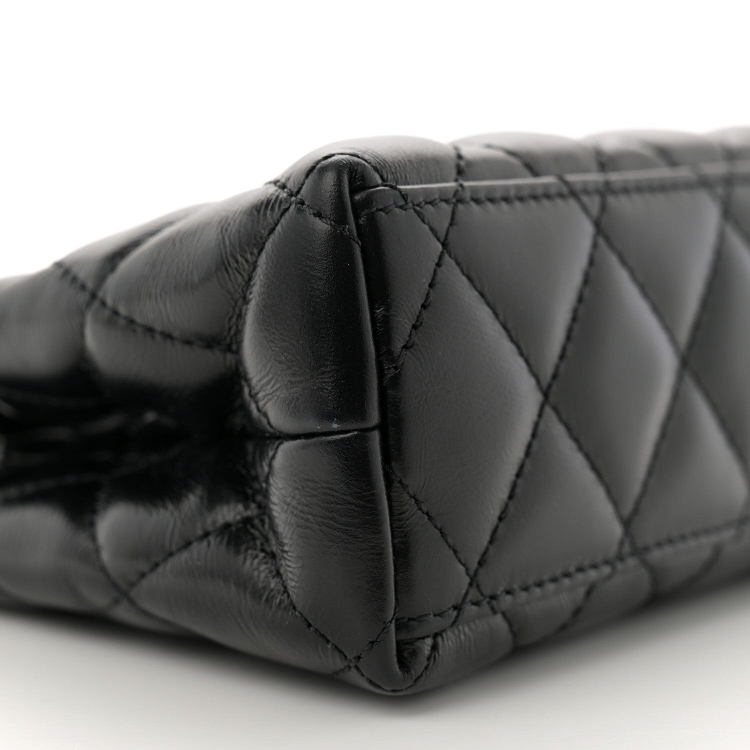 Chanel Shiny Aged Calfskin Quilted Nano Kelly Shopper Black 9 of 11