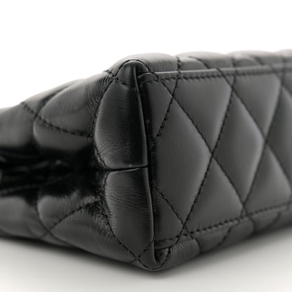 Chanel Shiny Aged Calfskin Quilted Nano Kelly Shopper Black 9 of 11