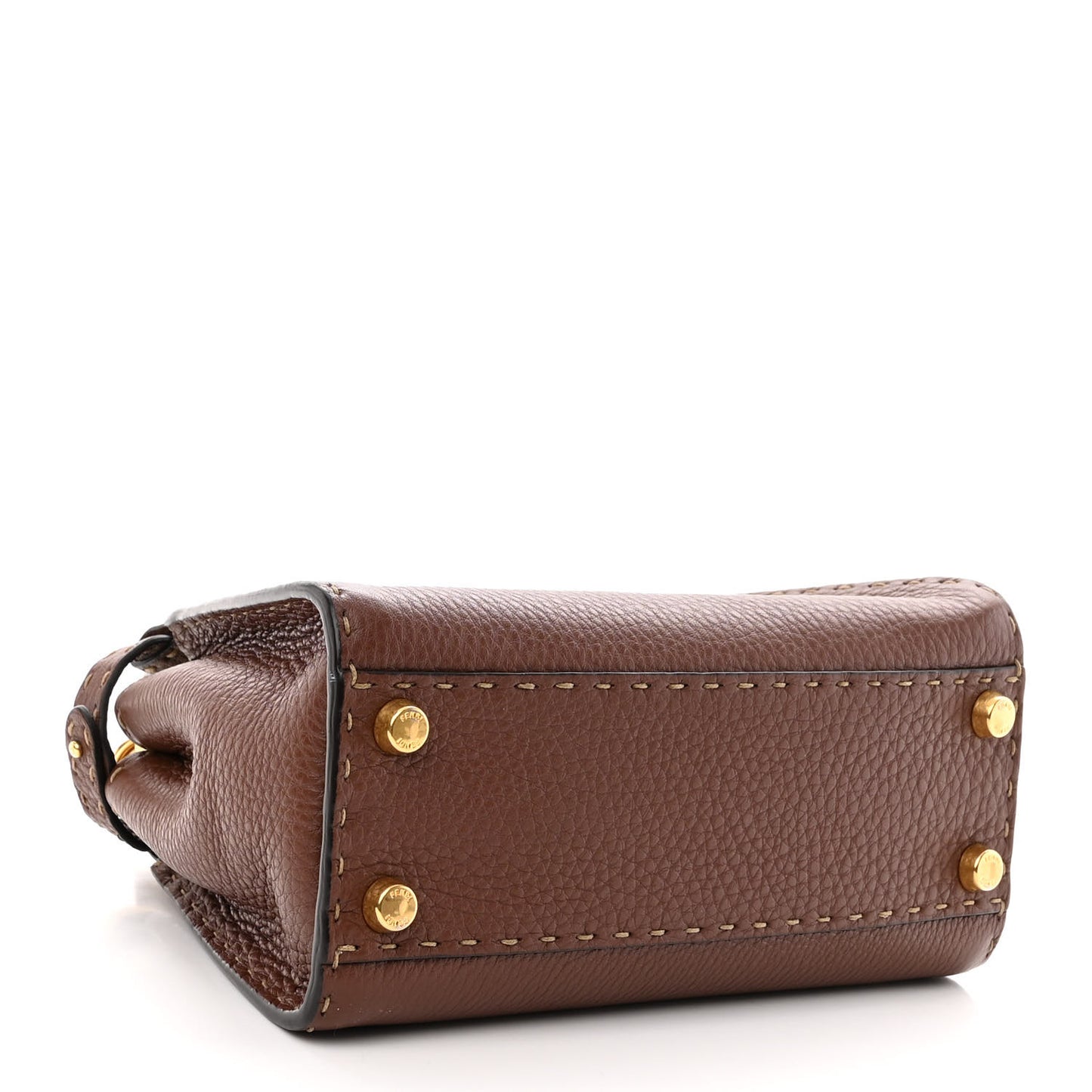 Cuoio Romano Snakeskin Selleria Bi-Color Mini Peekaboo Iconic Satchel Ghianda Camelia White